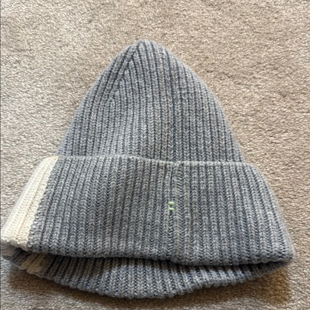 Gray Ribbed Knit Beanie - AK - Picture 3 of 3